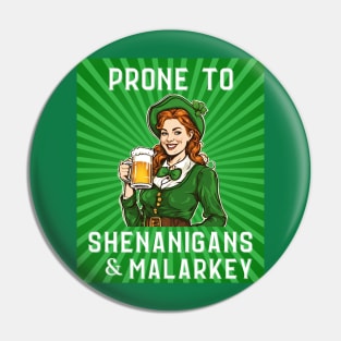 Shenanigans & Malarkey St Patrick's Day Red Head Leprechaun Pin