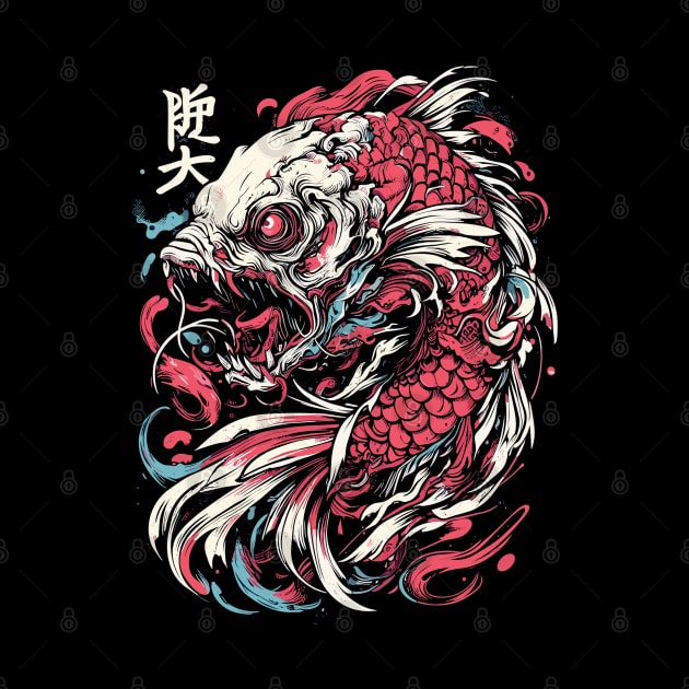 Japanese fish koi horror by Evgmerk