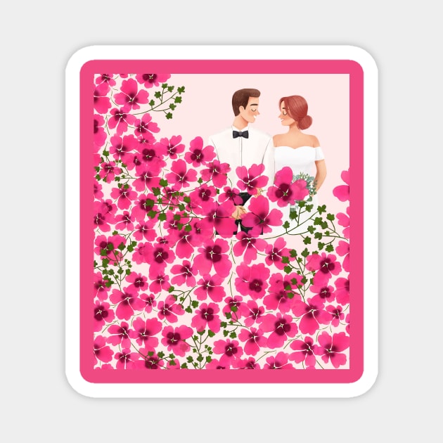 Bride and groom Magnet by Designs and Dreams