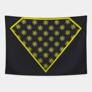 Yin Yang Diamond Design - Yellow Color with a Ball Effect Pattern Tapestry