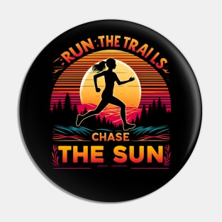 Running vintage style , Trail runner adventure Pin