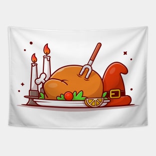 Thanks Giving Cartoon Vector Icon Illustration Food And Drink Icon Concept Isolated Premium Vector Tapestry