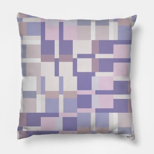 Geometric Color Block Pattern - Purple and Latte Pillow