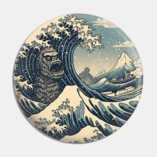 "The Great Wave of Bigfoot" - Sasquatch Kanagawa Design Pin