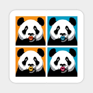 Pop Pursed Lips Panda - Funny Panda Art Magnet