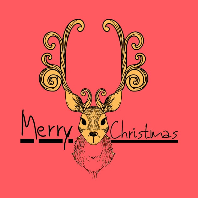 Merry Christmas - Santa Reindeer by Christamas Clothing