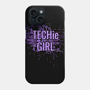 TECHie GIRL Purple cyber matrix circuit Phone Case