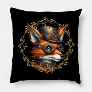 Steampunk Fox Pillow