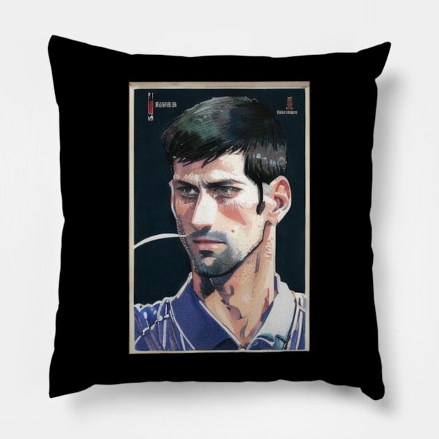 Vintage Tennis Player in Japanese Vibes Tennis Daddy Playing Sport Pillow by DaysuCollege