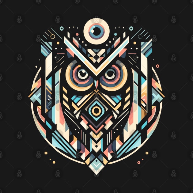 Abstract Animal Owl 1 by sapphire seaside studio