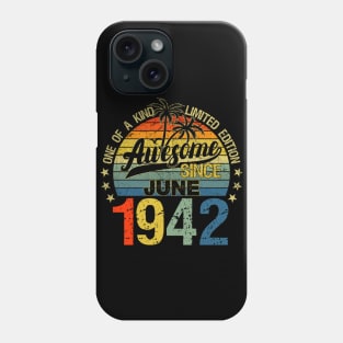 Vintage 80 Years Old June 1942 Decorations 80th Birthday Phone Case