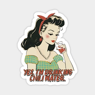 Vintage Girl Drinking Red soda Magnet