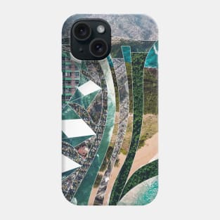 climate change action in landscape collage ecopop pattern Phone Case