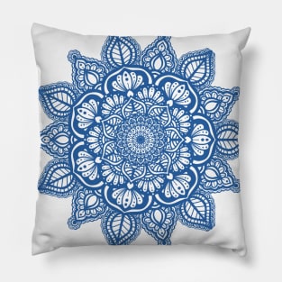 Blue Floral Mandala Pillow