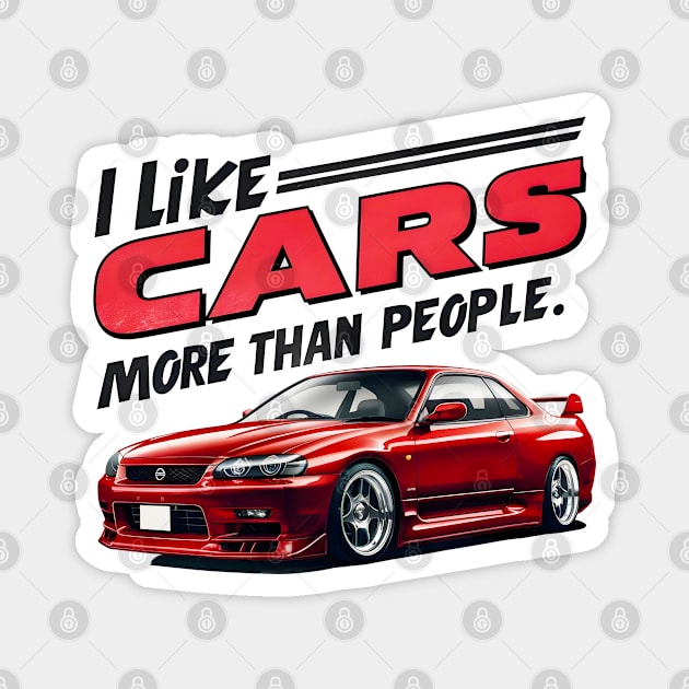 I like cars more than people Humorous Auto Enthusiast tee 2 Magnet by Inkspire Apparel designs