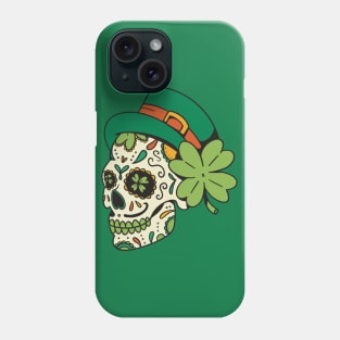Saint Patrick's Day Sugar Skull St Patricks Day Of The Dead Lucky Shamrock Clover Phone Case