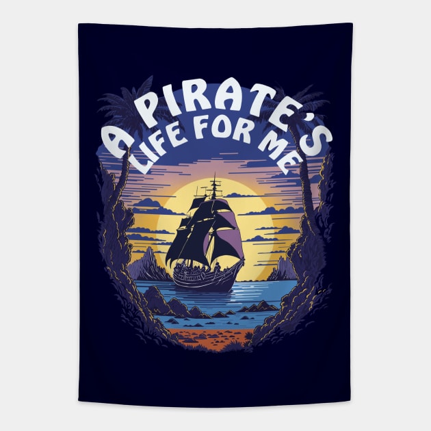 A Pirate's Life For Me | Pirate Ship Tapestry by TMBTM