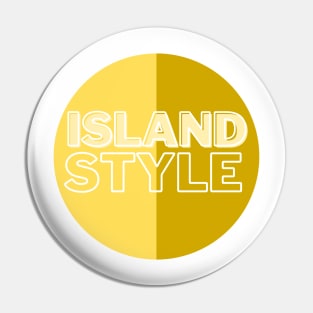 island style hawaii yellow tricolor circle Pin