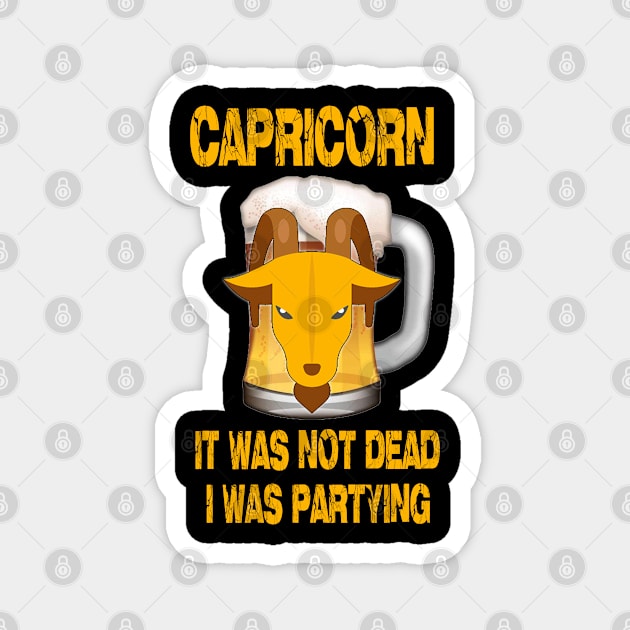 Funny Beer T-shirt Capricorn Sign Magnet by Cervezas del Zodiaco