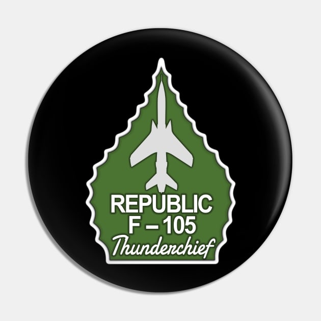 F-105 Thunderchief Arrowhead (Green) Pin by John_Matthews_Art