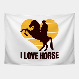 'I Love Horse' Adorable Horse Gift Tapestry