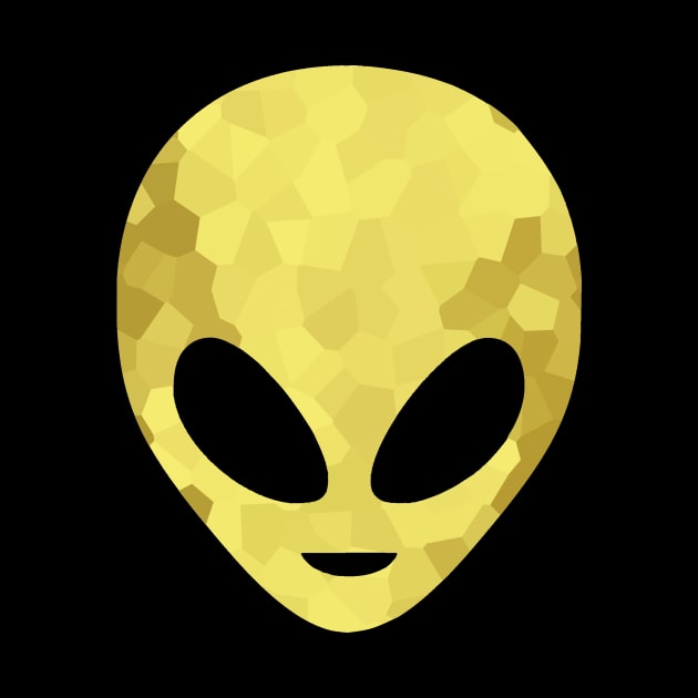 ALIEN Head Gold Sci Fi by SartorisArt1