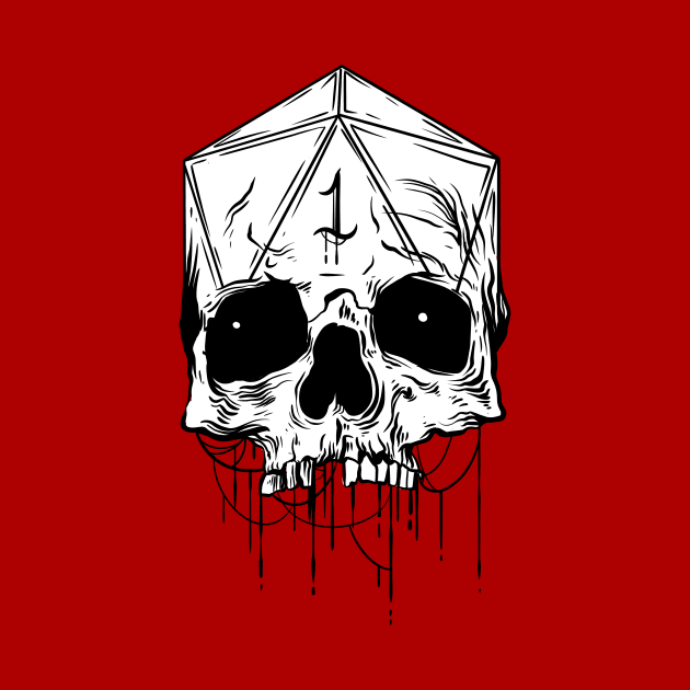 Nat 1 D20 Skull Art by Manfish Inc.