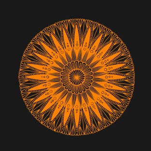 Mandala (orange on black) T-Shirt