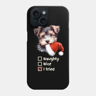 Naughty or Nice Terrier Puppy Phone Case