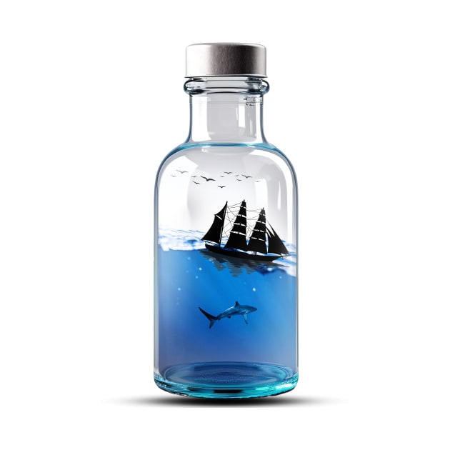 Sea view in Transparent Bottle by Md Abu Bakkar