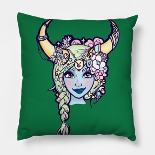 horned woman Pillow