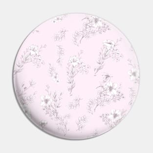 Flowers on pastel pink Pin