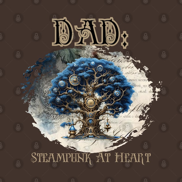 Dad: Steampunk At Heart Tree - Golden Version by Té de Chocolate