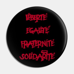 Freedom Equality Fraternity Solidarity Pin