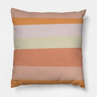 Wavy Stripes Minimalist Pattern in Blush Pink, Lavender, and Orange Pillow