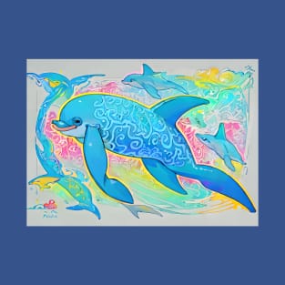 Dolphins in a work of art T-Shirt