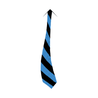 Fake Necktie Fashion Series - Retro Blue and Black Stripes T-Shirt