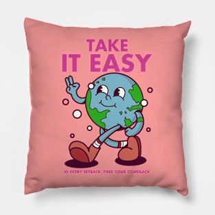 TAKE IT EASY, Character Cartoon Vintage Pillow