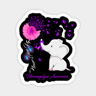 Elephant Fibromyalgia Awareness - Fibromyalgia Ribbon Magnet