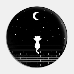 Cat in the night Pin