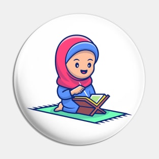 Cute girl moslem reading Pin