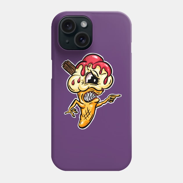 I Scream Ice Cream Monster Cartoon Phone Case by Squeeb Creative