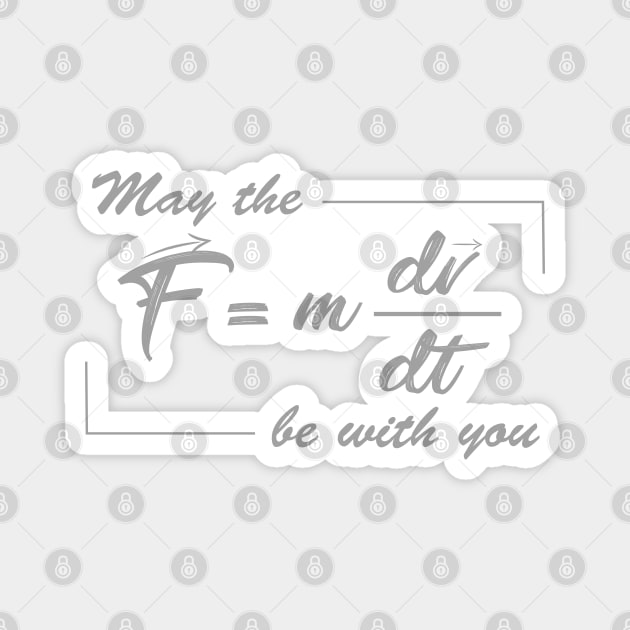 May the (F=mdv/dt) Be with You Magnet by Mandra