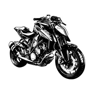 Super Duke 1290 Bike Black and White Color T-Shirt