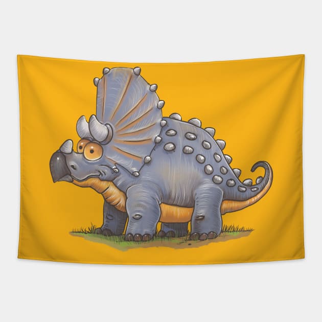 Triceratops Tapestry by Artofokan