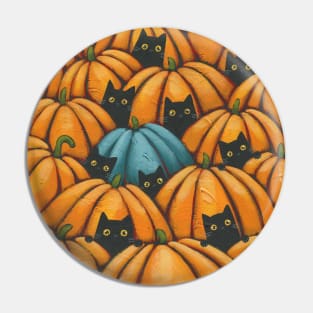 More Black Cats In The Pumpkin Patch Pin