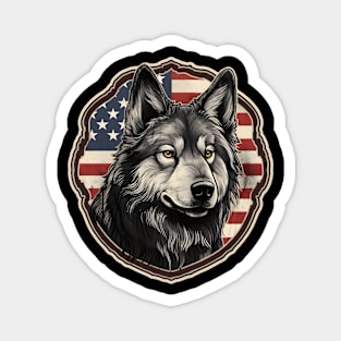 Patriotic Keeshond Magnet