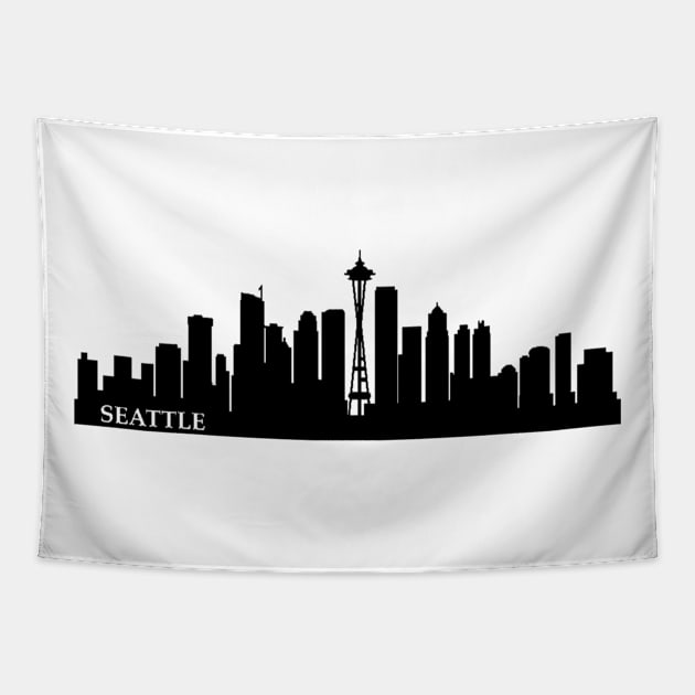 Seattle Skyline Tapestry by Sarah Creations