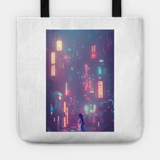 Cute Anime Girl in Tokyo Neon Japan <3 Tote