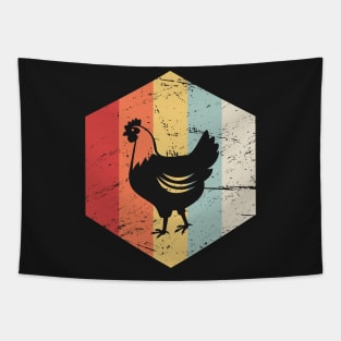 Retro Vintage Chicken farmer Icon Tapestry